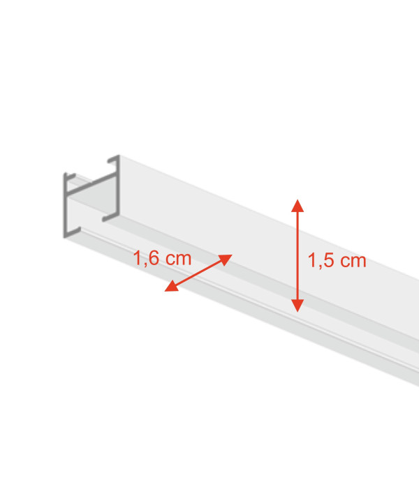 Garniža Stropná hliníková koľajnica – kompletný set jedno-koľajka - obrázok 2
