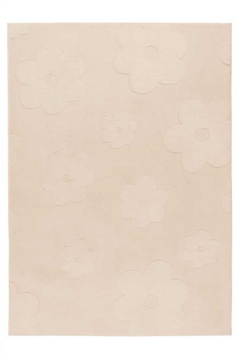 Detský koberec Bambi 302 – Beige 120 x 170 cm 3D Kvety