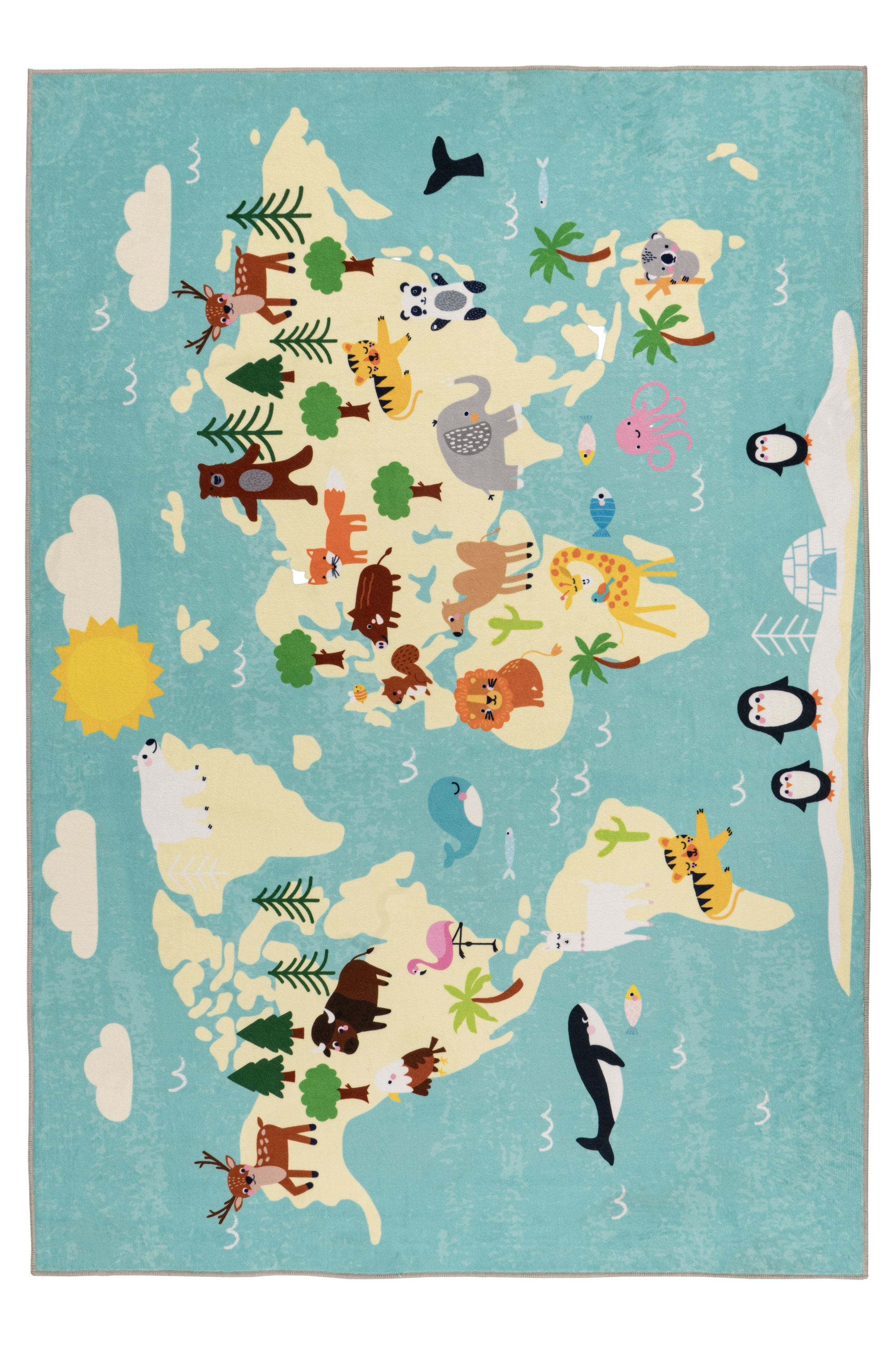 Detský kusový koberec Lalee Kids Joy201- Mapa 120x170CM