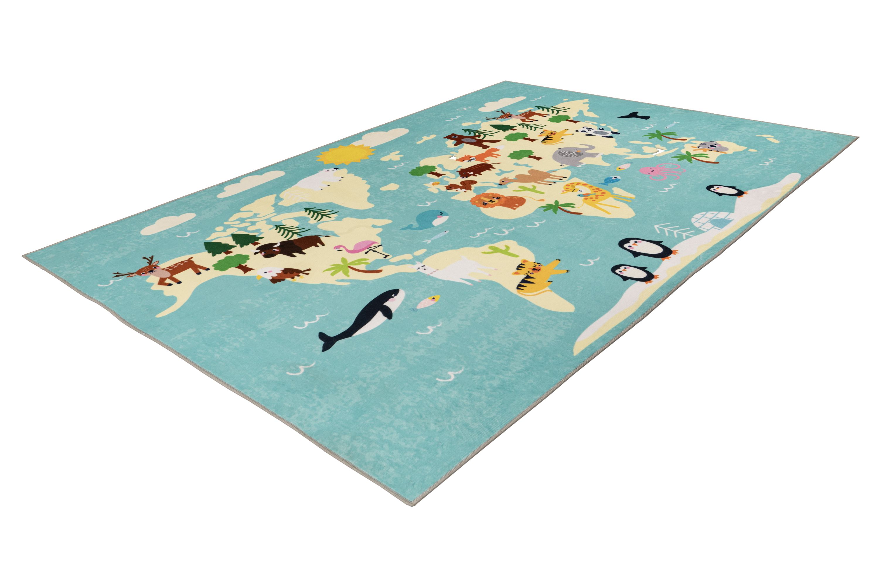 Detský kusový koberec Lalee Kids Joy201- Mapa 120x170CM - obrázok 2