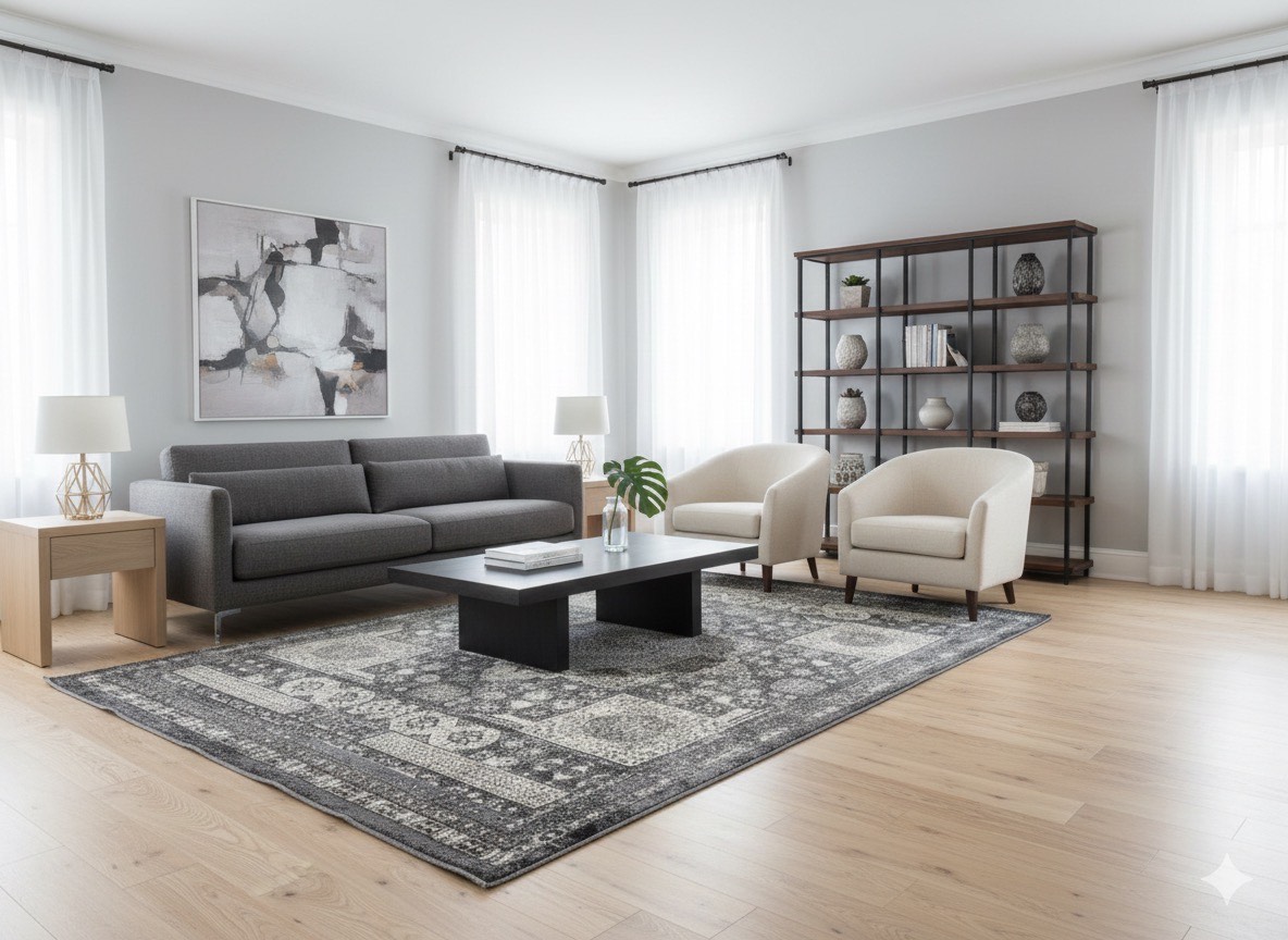 Koberec Moon MALM Silver- posledný kus – luxusný vlnený 240 × 340 cm - obrázok 2