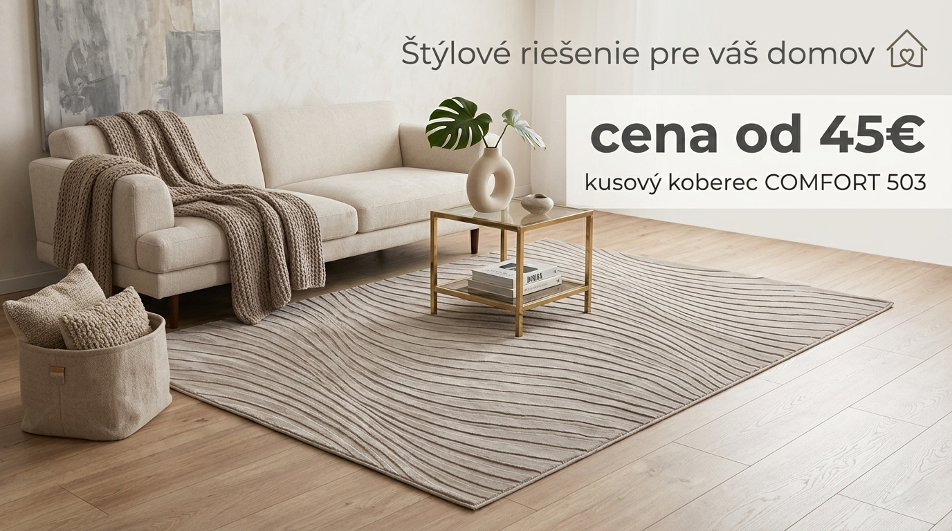 Kusový koberec COMFORT 503 light taupe 80x150 CM  s 3D efektom - obrázok 2