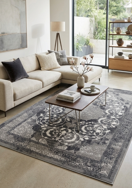 ELMAS T530A- kusový koberec 140x200cm sivý