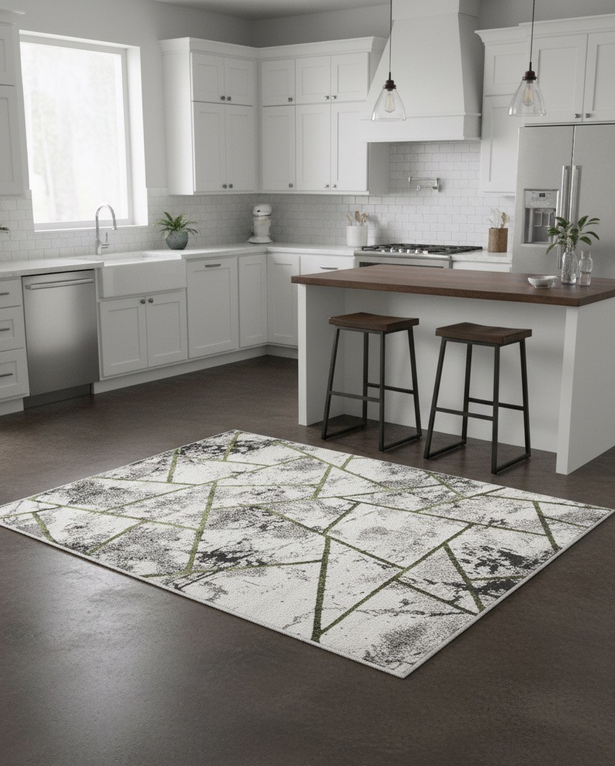 Kusový koberec Vintage E556A SIVO/ZELENÝ- GREY/GREEN 80x150 - obrázok 3