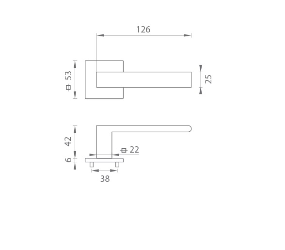 Kľučka MP - HIT - HR SQ6 CIM - čierna matná (FB) - obrázok 2