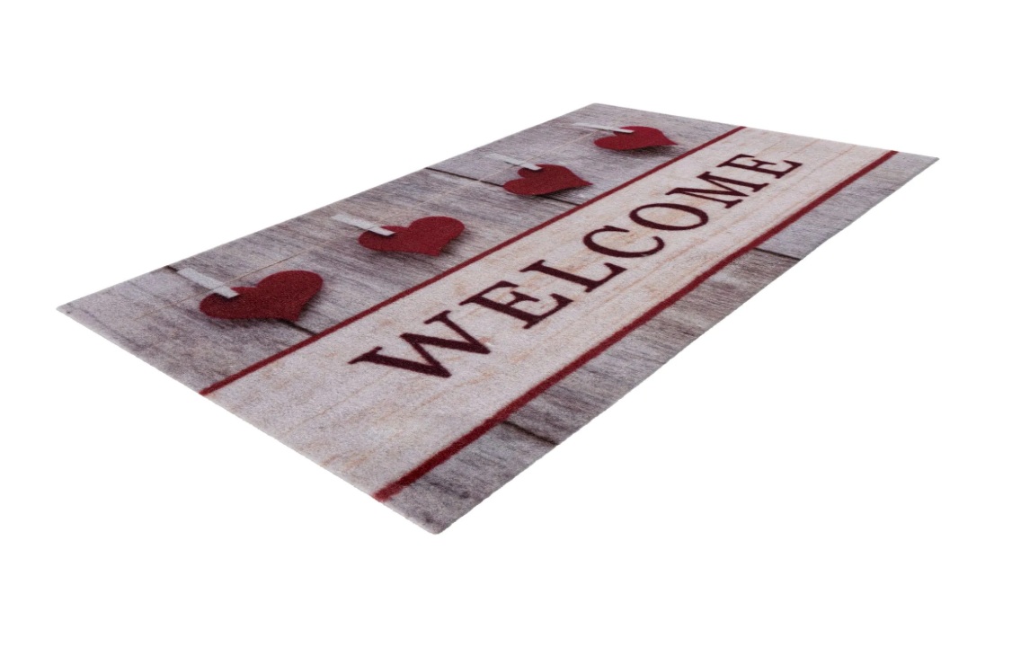 ROHOŽ Mat LALEE MIA507 MIAMI WELCOME BEIGE 40x75 srdcia - obrázok 2