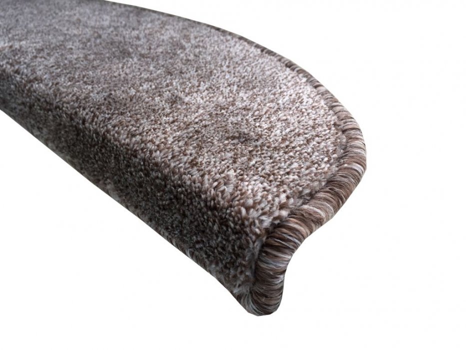 Koberec na schody Apollo Soft – Polkruh, hnedý, 24 × 65 cm - obrázok 2