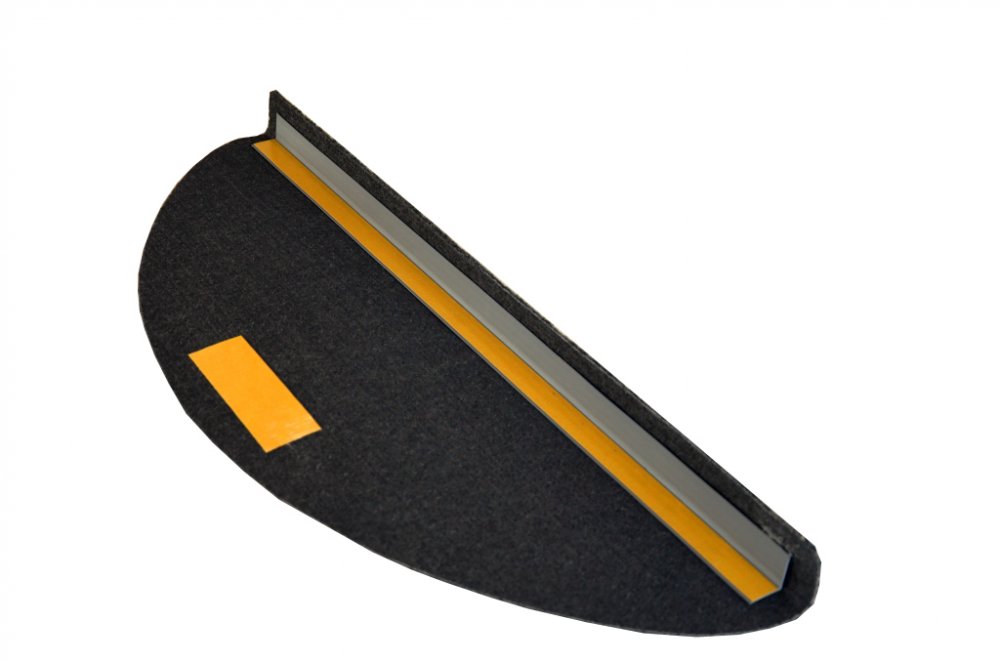 Koberec na schody Quick  – Polkruh, čierny, 24 × 65 cm - obrázok 2