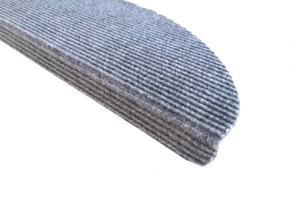 Koberec na schody QUICK pruhy – Polkruh, šedý, 24 × 65 cm - obrázok 2