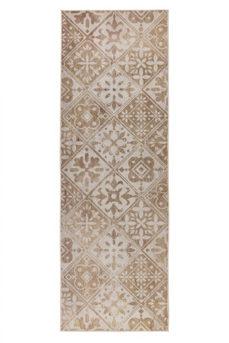 Predložka do kuchyne Luna 107 beige– 60 x 180 cm kvety dlaždice