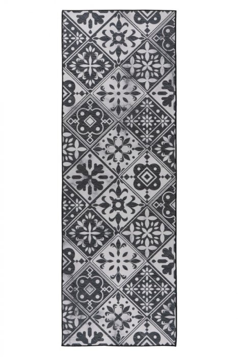 Predložka do kuchyne Luna 107 grey– 60 x 180 cm kvety dlaždice