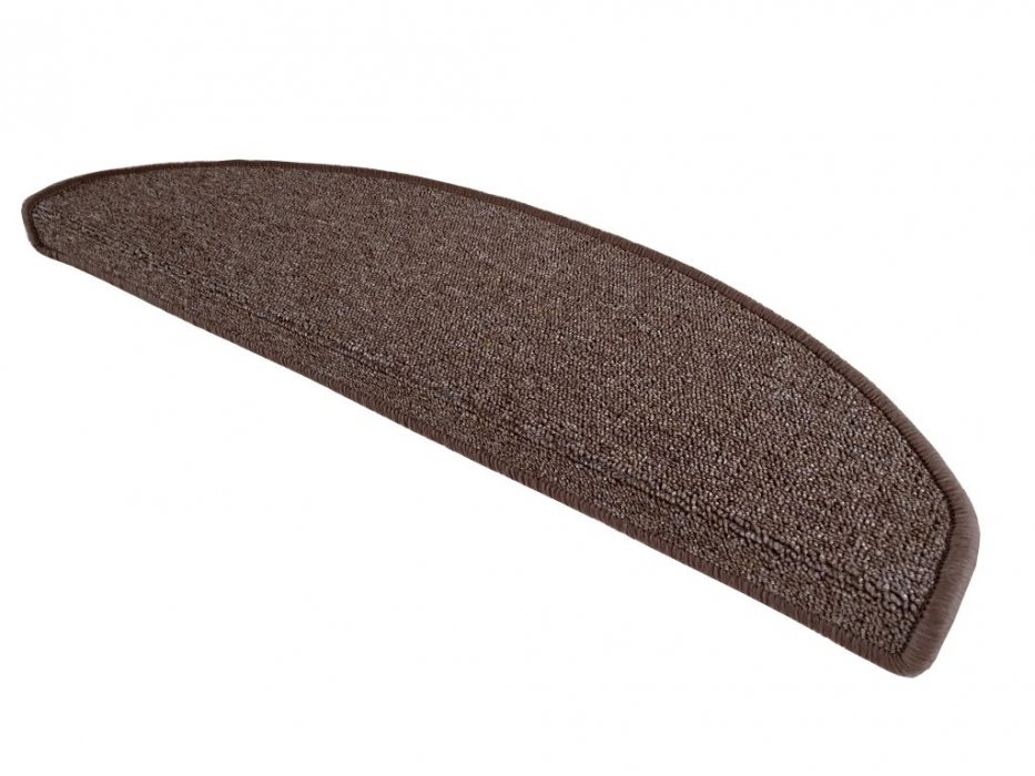 Kobercové nášľapy na schody – Polkruh (Tmavohnedá, 24 x 65 cm)